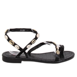 Chinelos pretos com conchas JH129P Preto Chinelos pretos com conchas JH129P Preto