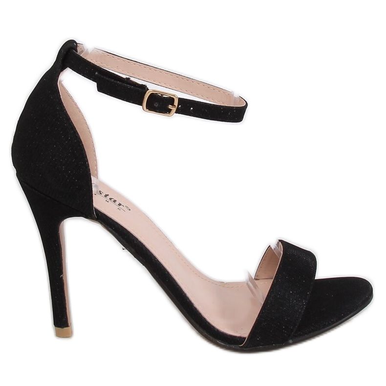 Sandálias pretas GG-85P pretas em um alfinete preto