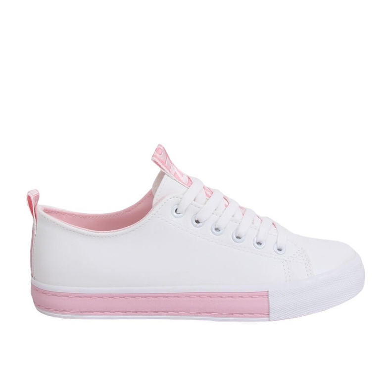 Tênis feminino branco LA70P rosa