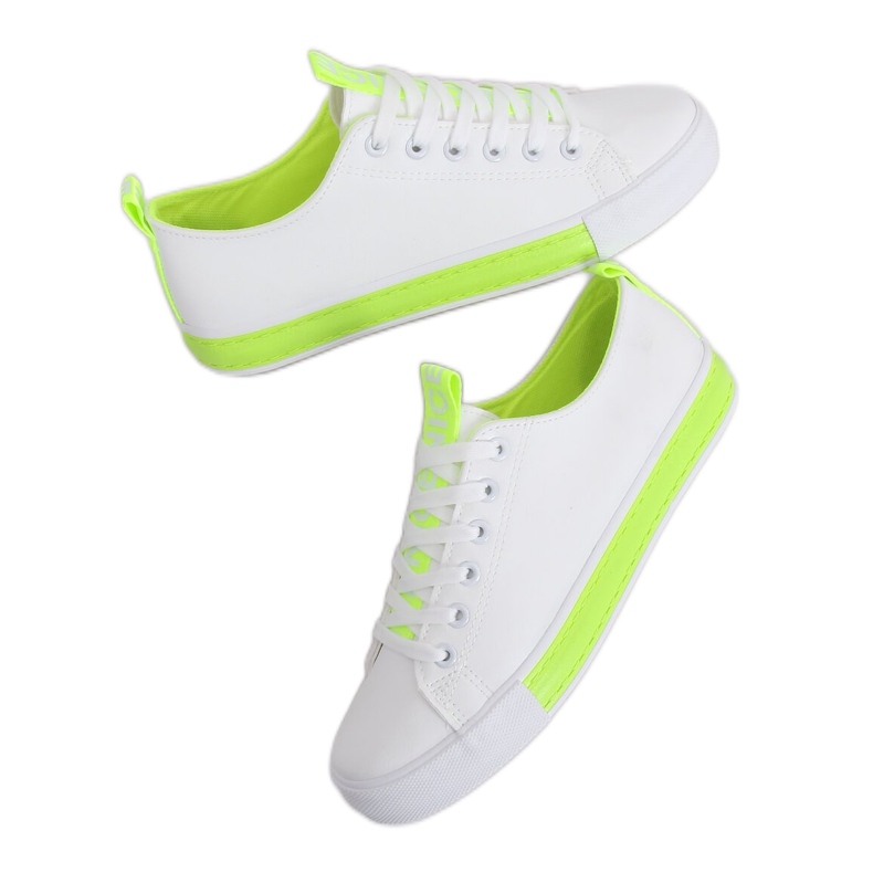 Tênis feminino branco LA70P Verde