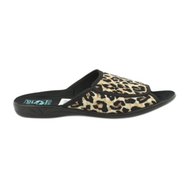 Chinelos femininos de leopardo Adanex 13794 bege marrom preto