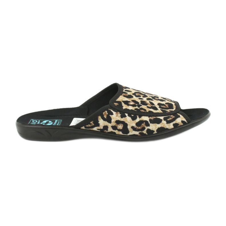 Chinelos femininos de leopardo Adanex 13794 bege castanho preto