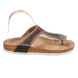 Bona Flip-flops na plataforma marrom