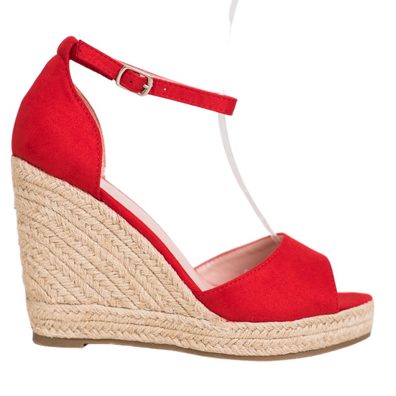 SHELOVET Alpercatas vermelhas na cunha vermelho