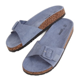 Sapatilhas de sola azul G-5026 de cortiça azul