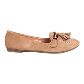 SHELOVET Mocassins Bege Com Franjas