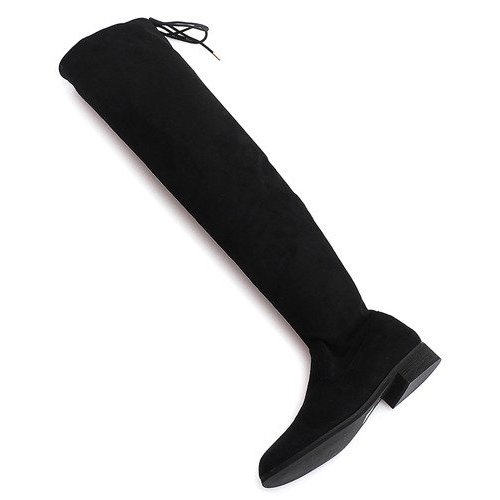 Botas altas de camurça lycra 3037 pretas branco Botas altas de camurça lycra 3037 pretas branco