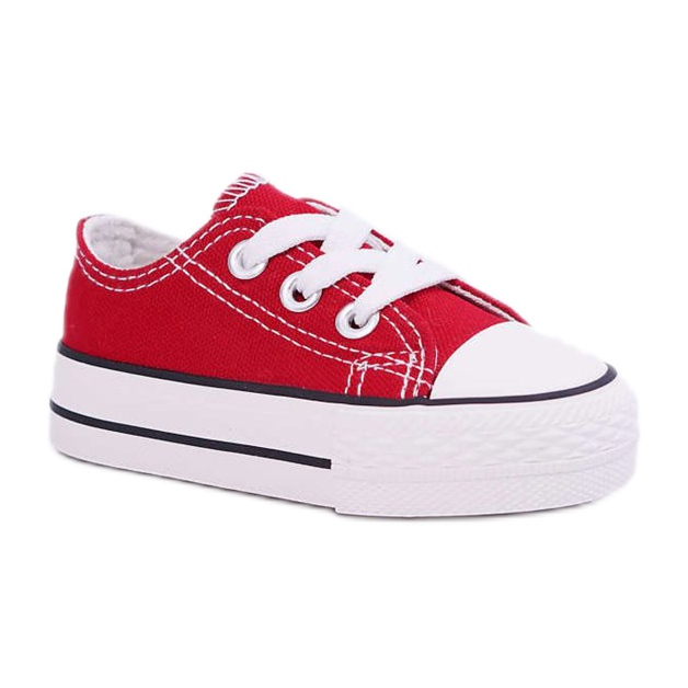 FRROCK Tênis infantil clássico Red Filemon branco vermelho
