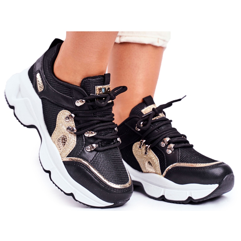 SEA Calçados Esportivos Femininos Preto Ouro Pequim amarelo