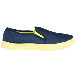 Bona Slipons com sola de néon azul marinho Bona Slipons com sola de néon azul marinho