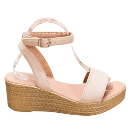 Renda Sandálias Light Wedge marrom