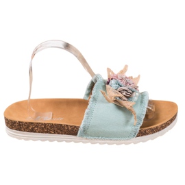 SHELOVET Chinelos elegantes marrom verde