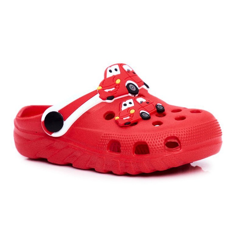 PB2 Chinelos infantis de espuma Crocs carros vermelhos Bruno