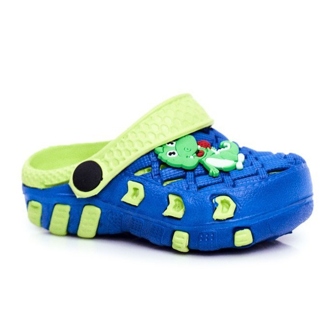Chinelos infantis de espuma crocs azul marinho crocodilo casper amarelo