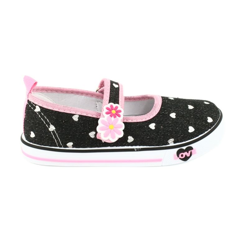 American Club Tênis de velcro TEN14 preto rosa