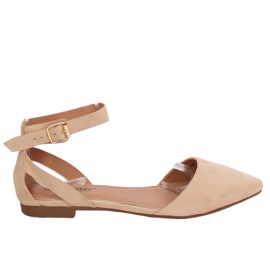 Bailarinas com fecho bege CL73P Beige II Quality
