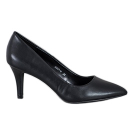 Gogo Bombas com couro ecológico preto