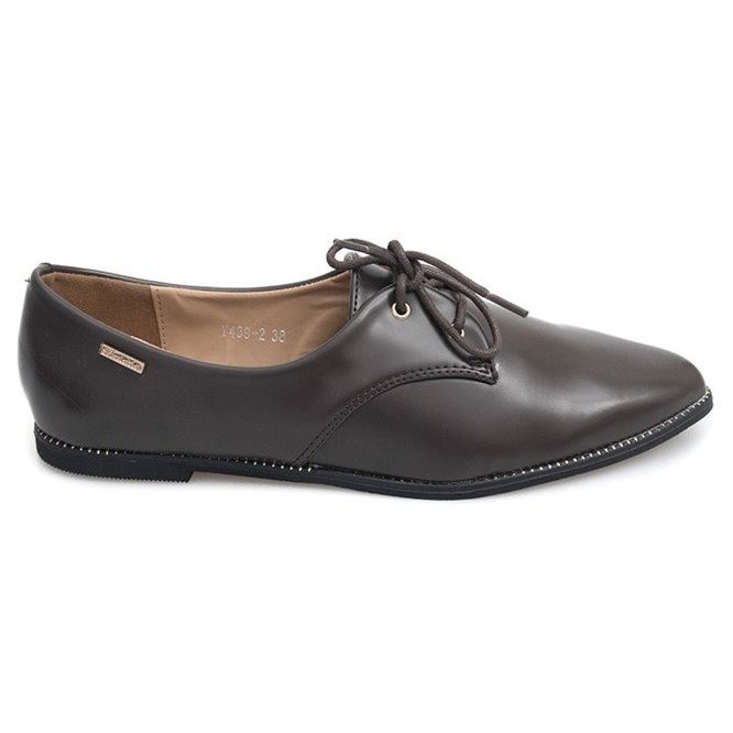 Sapatos femininos clássicos elegantes castanhos Y439