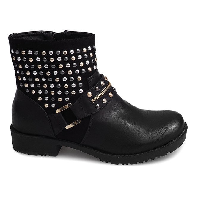 Botas motorizadas com tachas 1636 pretas preto