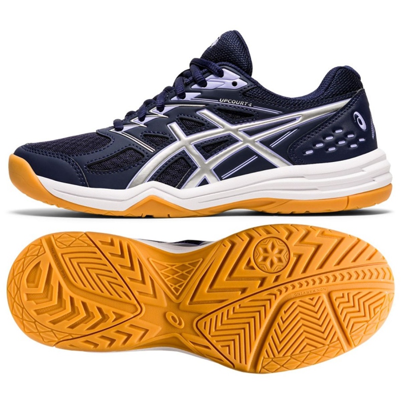 Tênis Asics Upcourt 4 W 1072A055-400 de voleibol multicolorido azul marinho