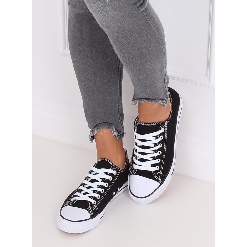 Tênis clássico feminino preto JD05 PRETO / BRANCO