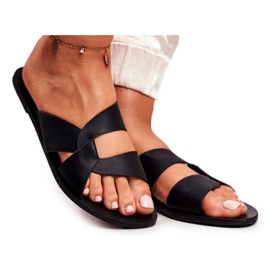 Chinelos femininos clássicos Lu Boo Black Mabella preto