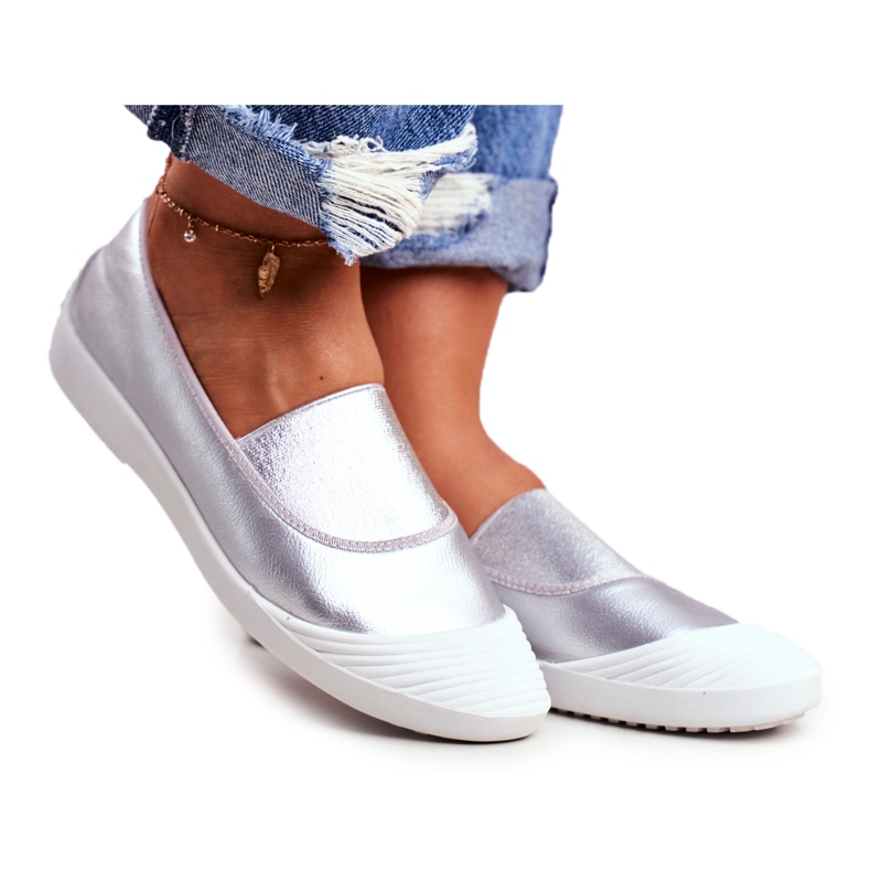 LU BOO Tênis Slip On Slip-on Silver Justy cinza