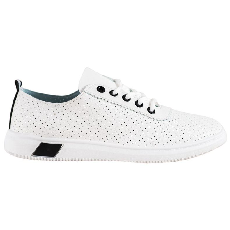 SHELOVET Tênis a céu aberto com couro ecológico branco