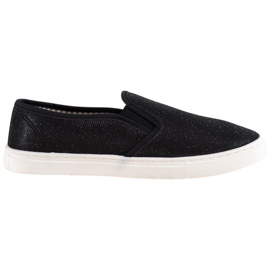 SHELOVET Tênis Slip-on Com Glitter preto
