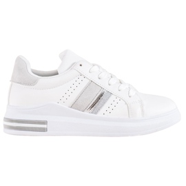 SHELOVET Tênis com inserções de camurça branco