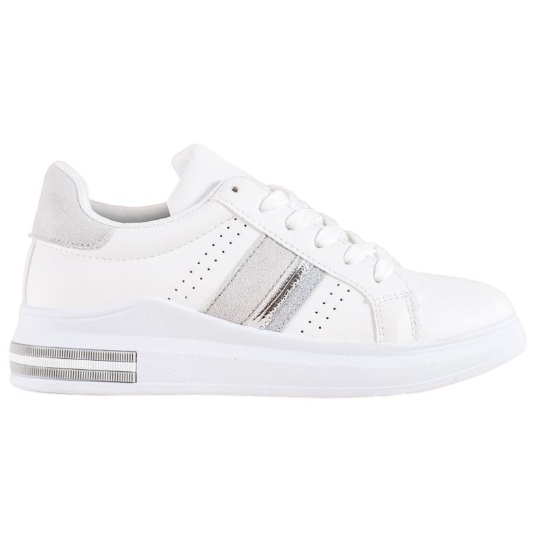 SHELOVET Tênis com inserções de camurça branco