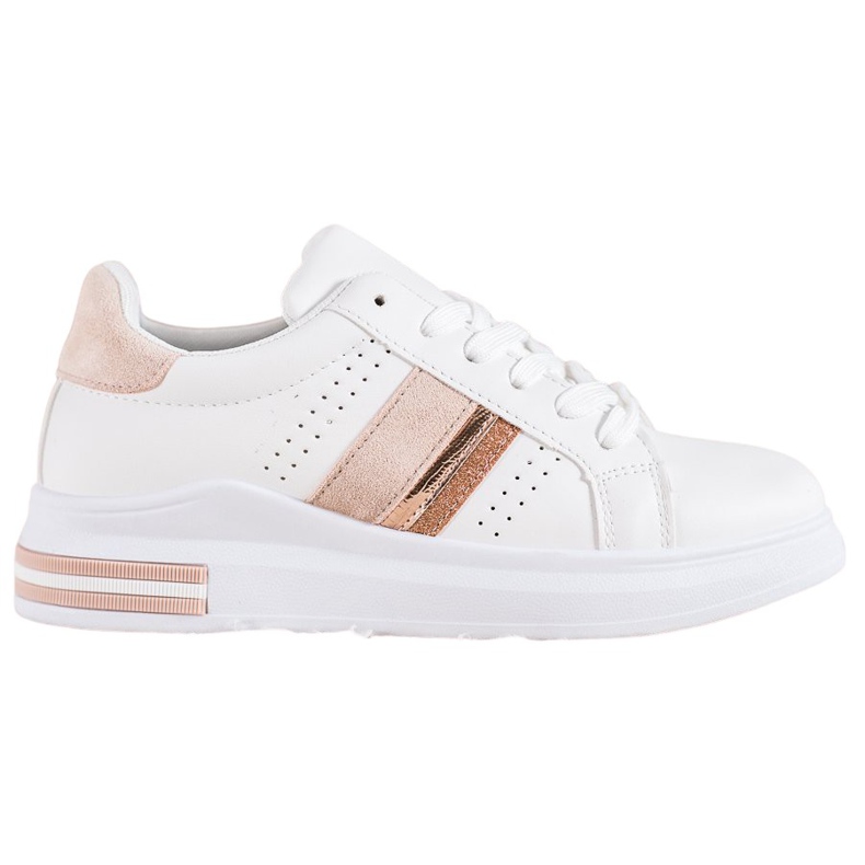 SHELOVET Tênis com inserções de camurça branco