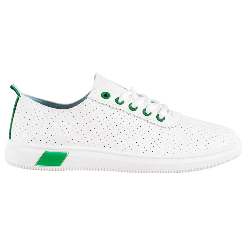 SHELOVET Tênis a céu aberto com couro ecológico branco