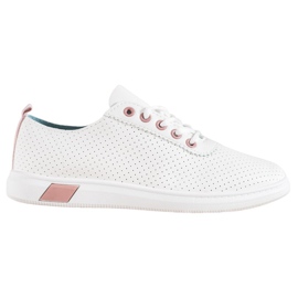 SHELOVET Tênis a céu aberto com couro ecológico branco