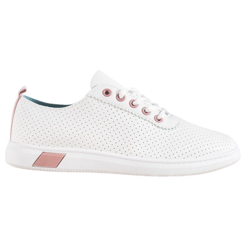 SHELOVET Tênis a céu aberto com couro ecológico branco