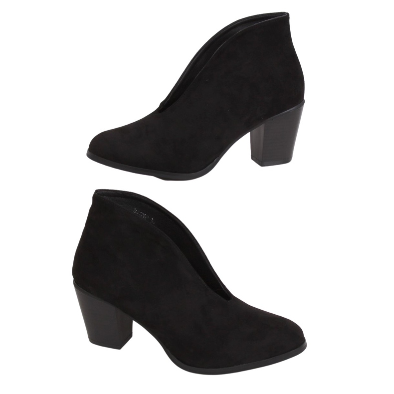 Botas pretas com fenda preta NS128P preta preto Botas pretas com fenda preta NS128P preta preto