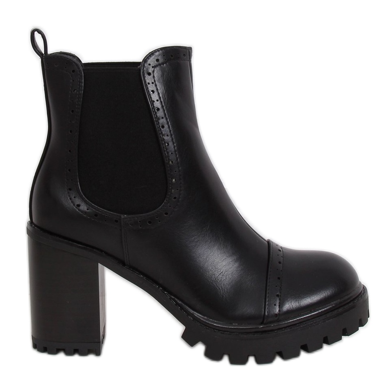 Botas pretas HE113 pretas de salto alto preto