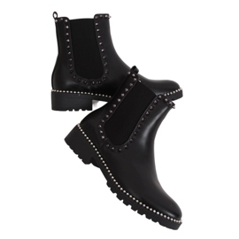 Botas pretas Chelsea com tachas pretas NC826 Pretas preto