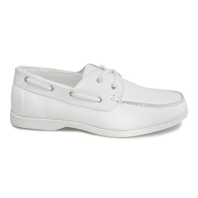 Mocassins de couro amarrados 1721 branco