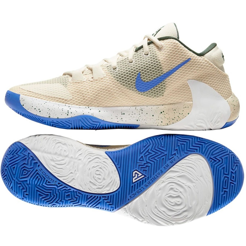 Tênis de basquete Nike Zoom Freak 1 M BQ5422-200 preto, bege / creme bege