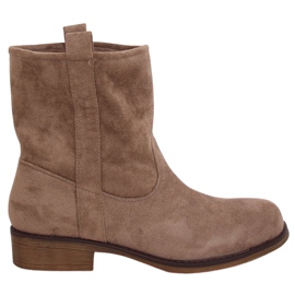 Botas femininas bege escuro camurça ST-18P Khaki marrom cáqui