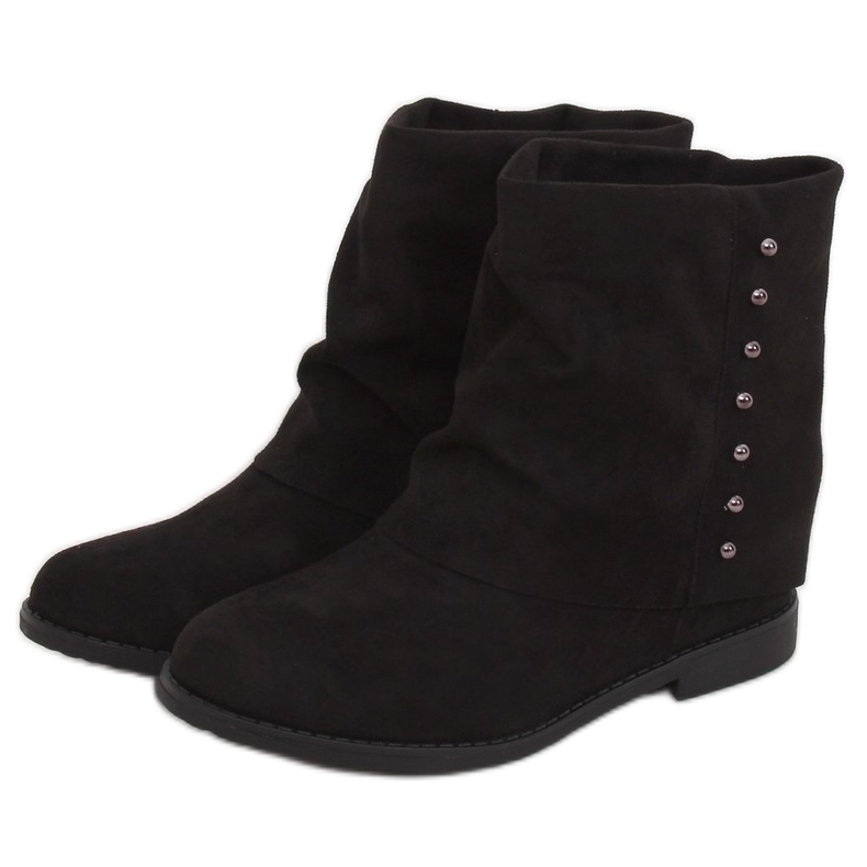 Botas pretas em uma cunha oculta ST-03P Preto
