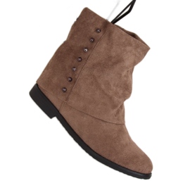 Botas em cunha bege oculta ST-03P Khaki marrom cáqui