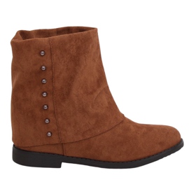 Botas em camelo de cunha oculta ST-03P Camel castanho