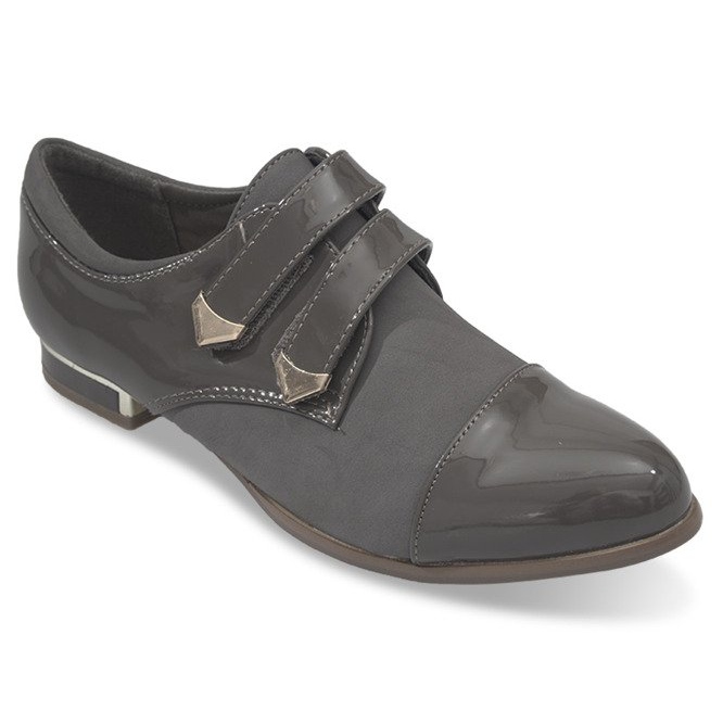 Jazzówki Brogues com velcro 1809 cinza