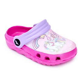Chinelos infantis de espuma de crocs pônei rosa pônei