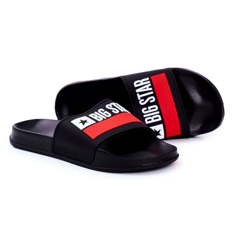 Chinelos masculinos Big Star Classic Preto GG174936 branco vermelho
