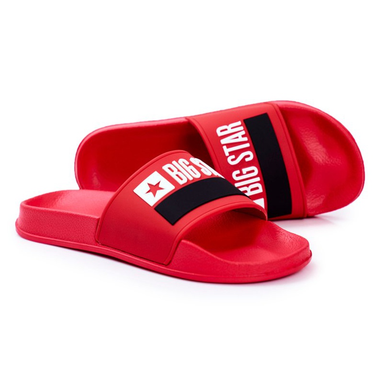 Chinelos masculinos Big Star Classic Vermelho GG174939 branco preto