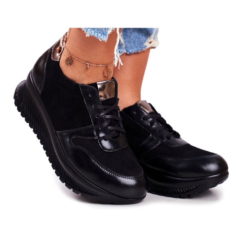 ESKA Calçados Esportivos Femininos Couro Preto Gianna