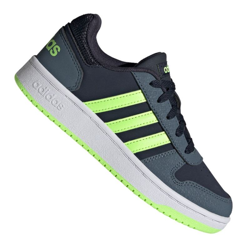 Tênis Adidas Hoops 2.0 Jr FW3171 preto azul marinho verde
